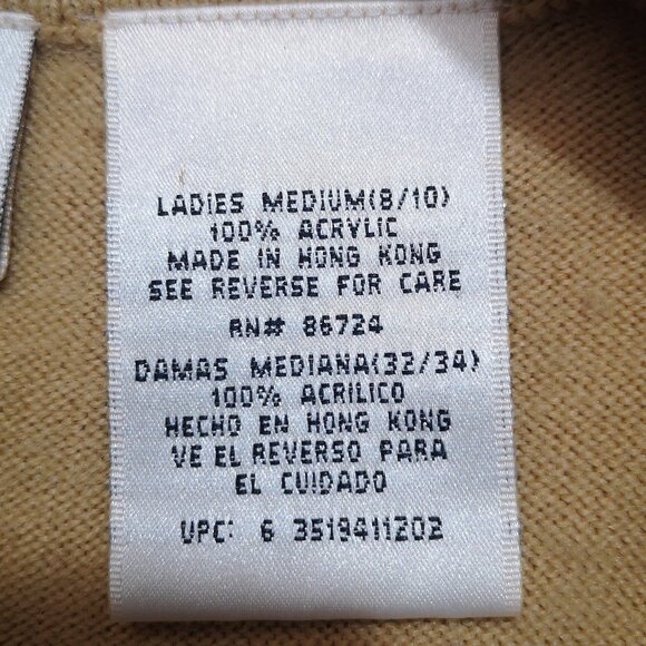 Kathie Lee Collection Ladies Size Medium (8-10) Tan Made in Hong Kong Cardigan - Picture 5 of 9
